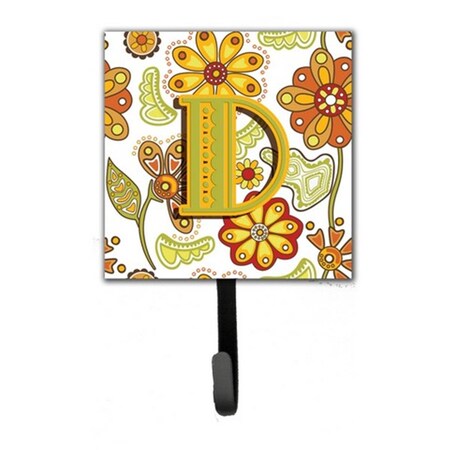 Jensendistributionservices Letter D Floral Mustard And Green Leash & Key Holder MI1657657